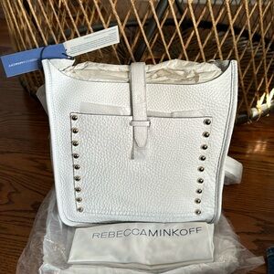 Rebecca Minkoff white leather shoulder bag, new with tags 11x11